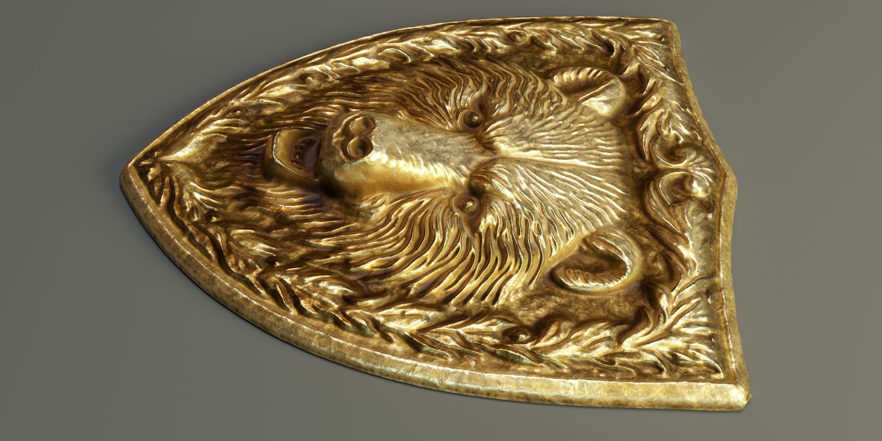 Bear Heraldic Emblem PBR Low-poly 3D model_3