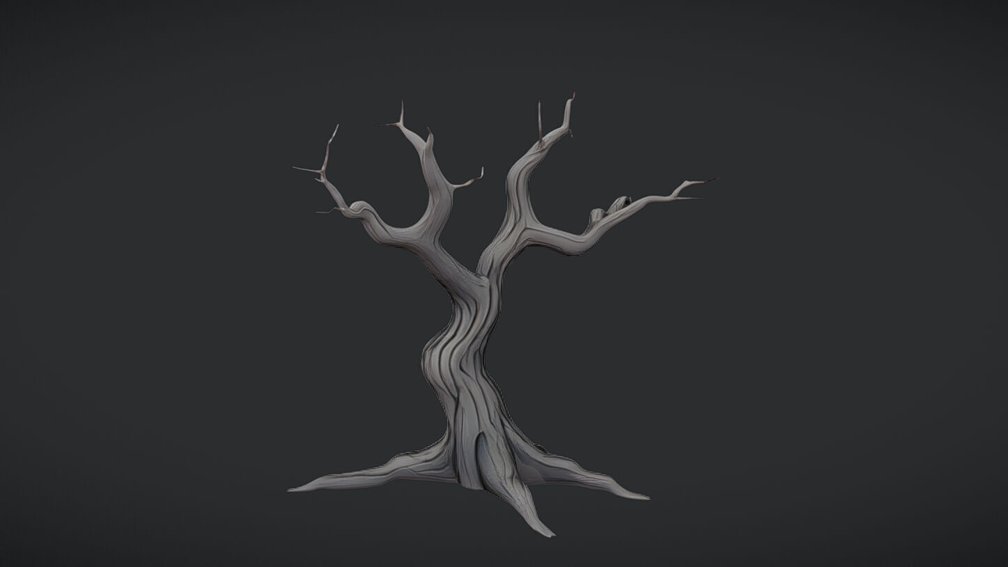 twisted barren tree 3D model_8