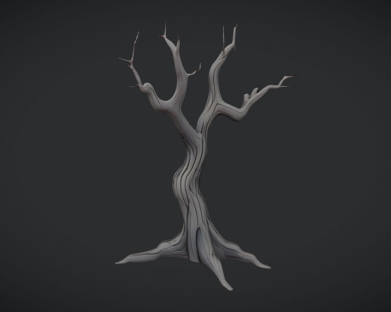 twisted barren tree 3D model_3