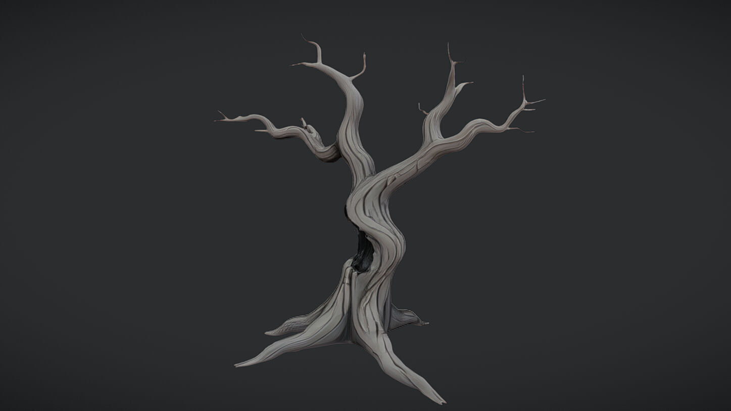 twisted barren tree 3D model_10
