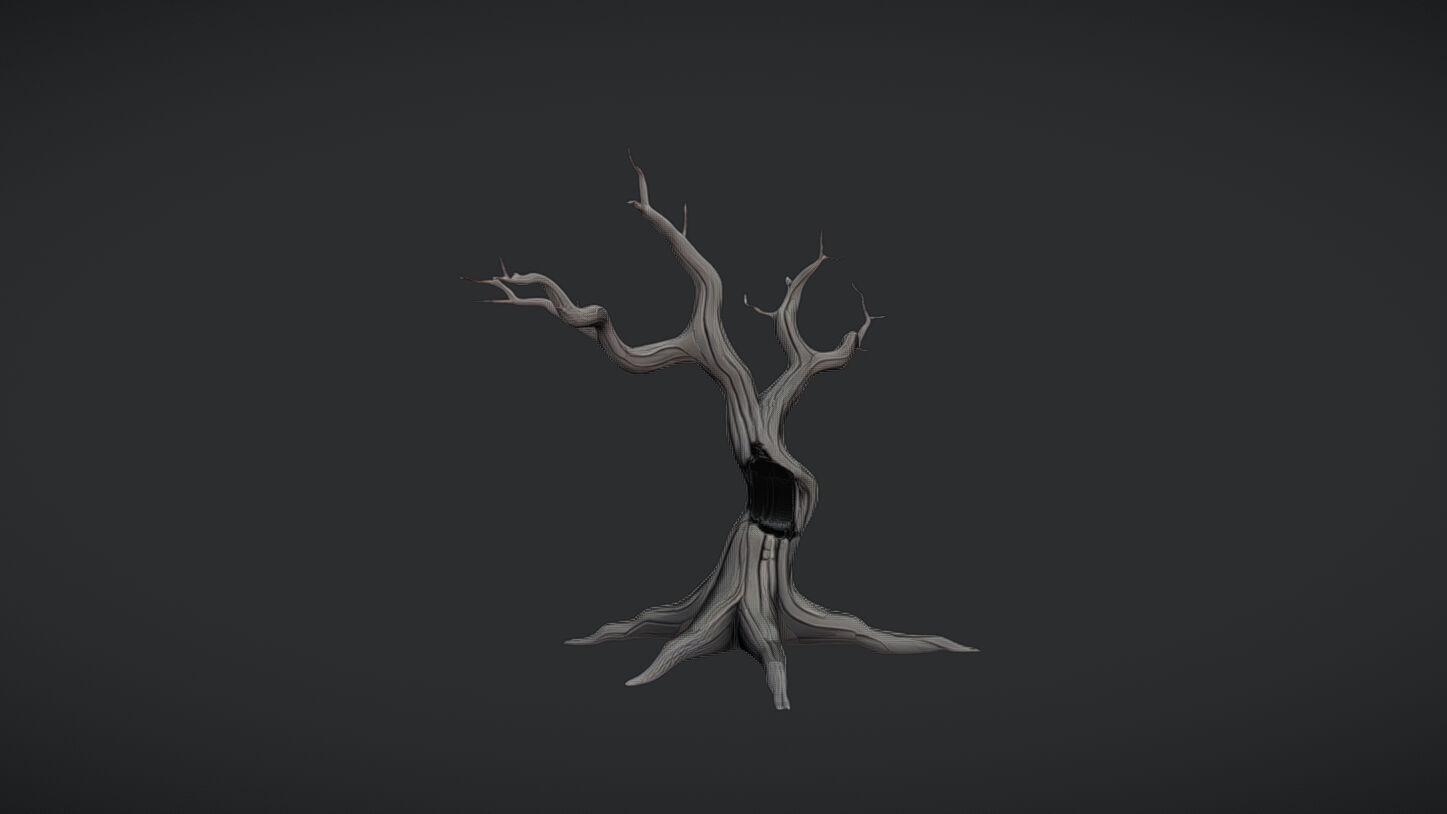 twisted barren tree 3D model_6