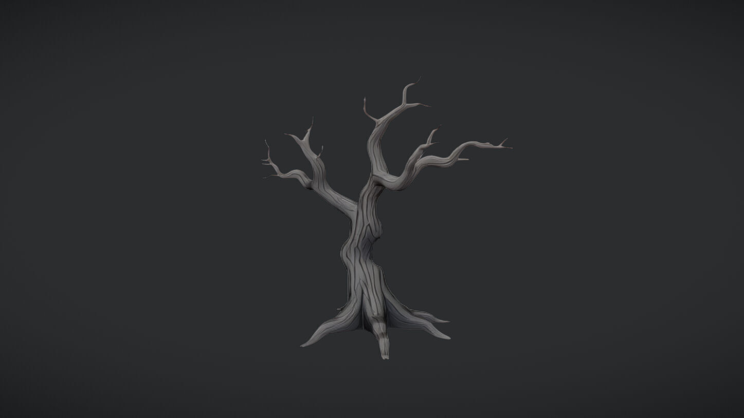 twisted barren tree 3D model_7