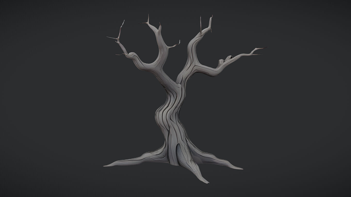 twisted barren tree 3D model_9
