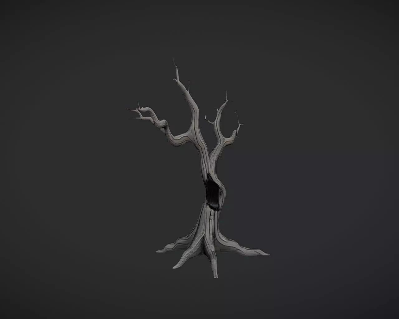 twisted barren tree 3D model_0