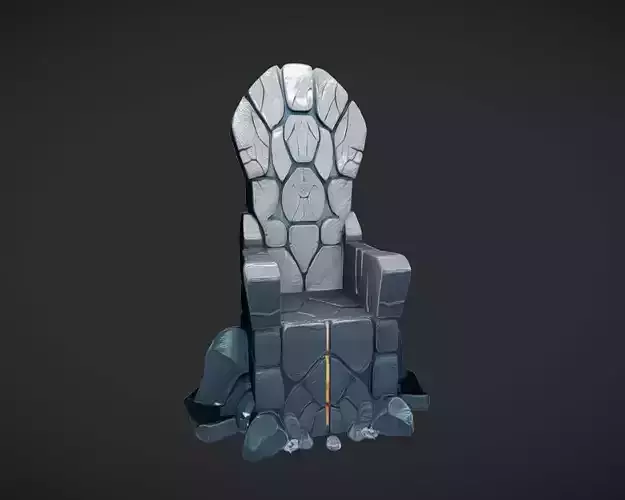 Stone throne with glowing cracks