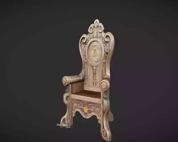 ornate wooden throne