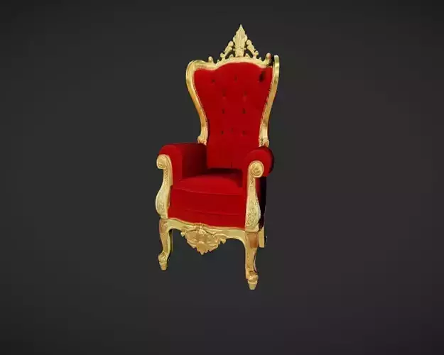 ornate red and gold chair