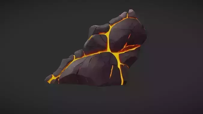 Glowing volcanic rock