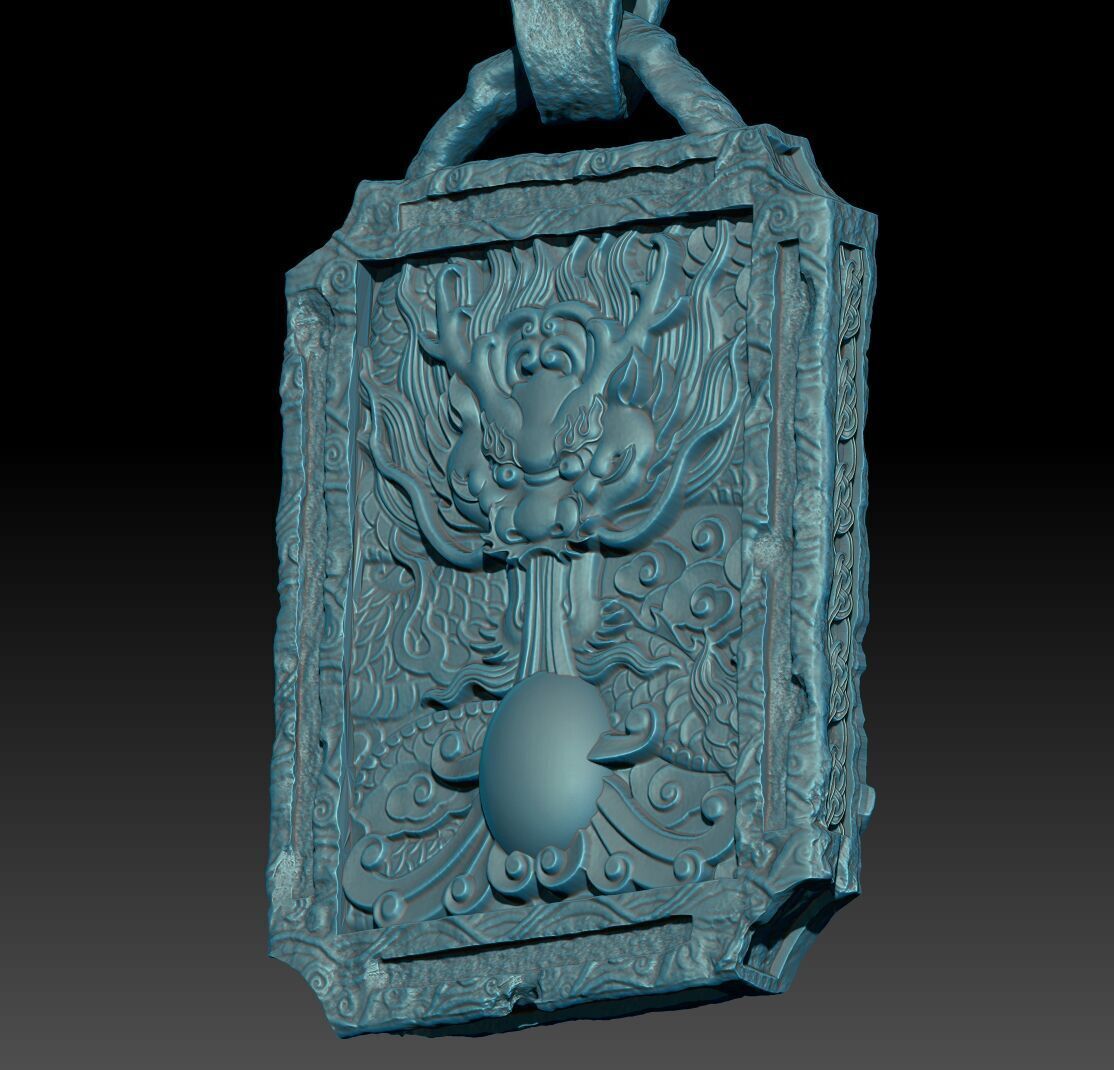 Dragon Tablet Pendant CASTABLE PRINTABLE 3D print model_19