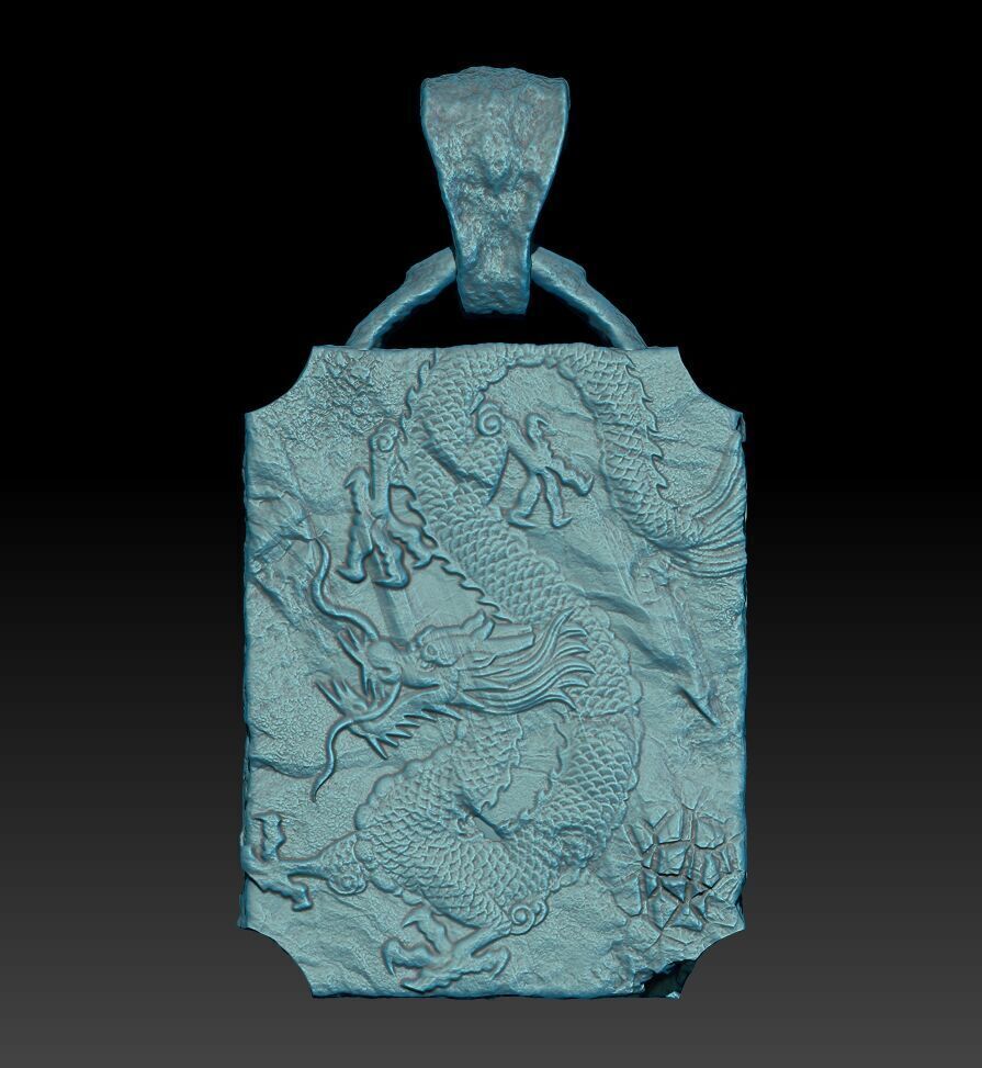 Dragon Tablet Pendant CASTABLE PRINTABLE 3D print model_16