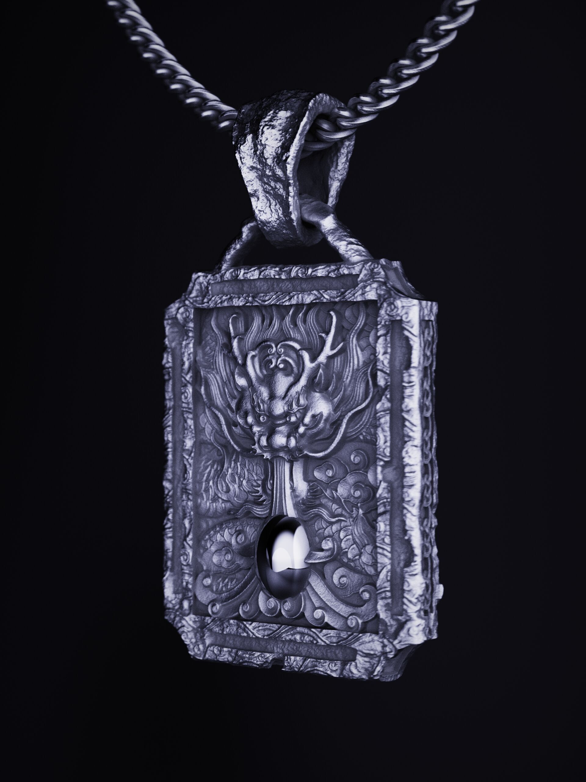 Dragon Tablet Pendant CASTABLE PRINTABLE 3D print model_8