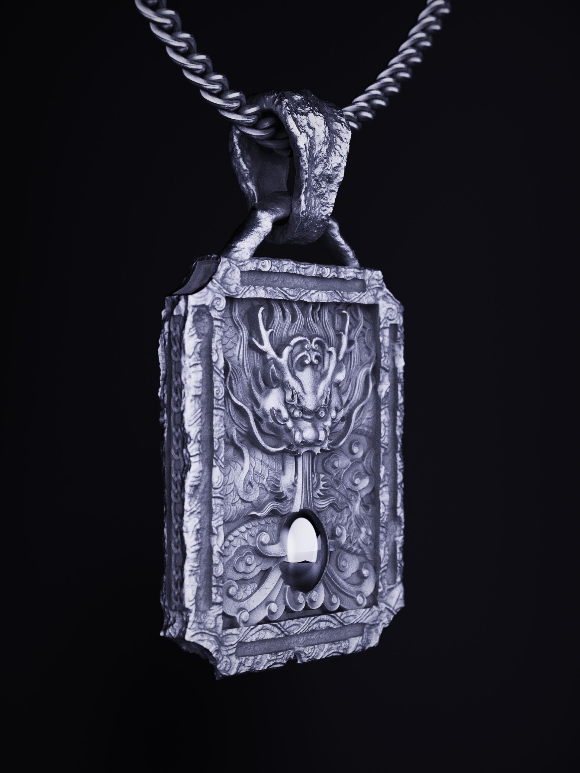 Dragon Tablet Pendant CASTABLE PRINTABLE 3D print model_4