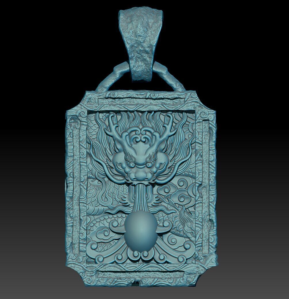 Dragon Tablet Pendant CASTABLE PRINTABLE 3D print model_17