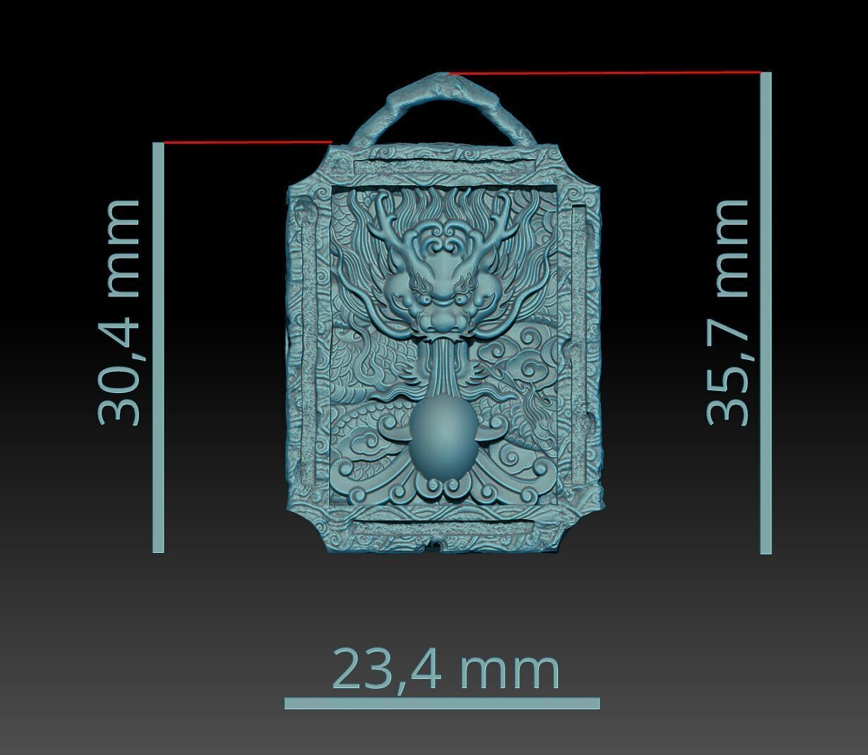 Dragon Tablet Pendant CASTABLE PRINTABLE 3D print model_14