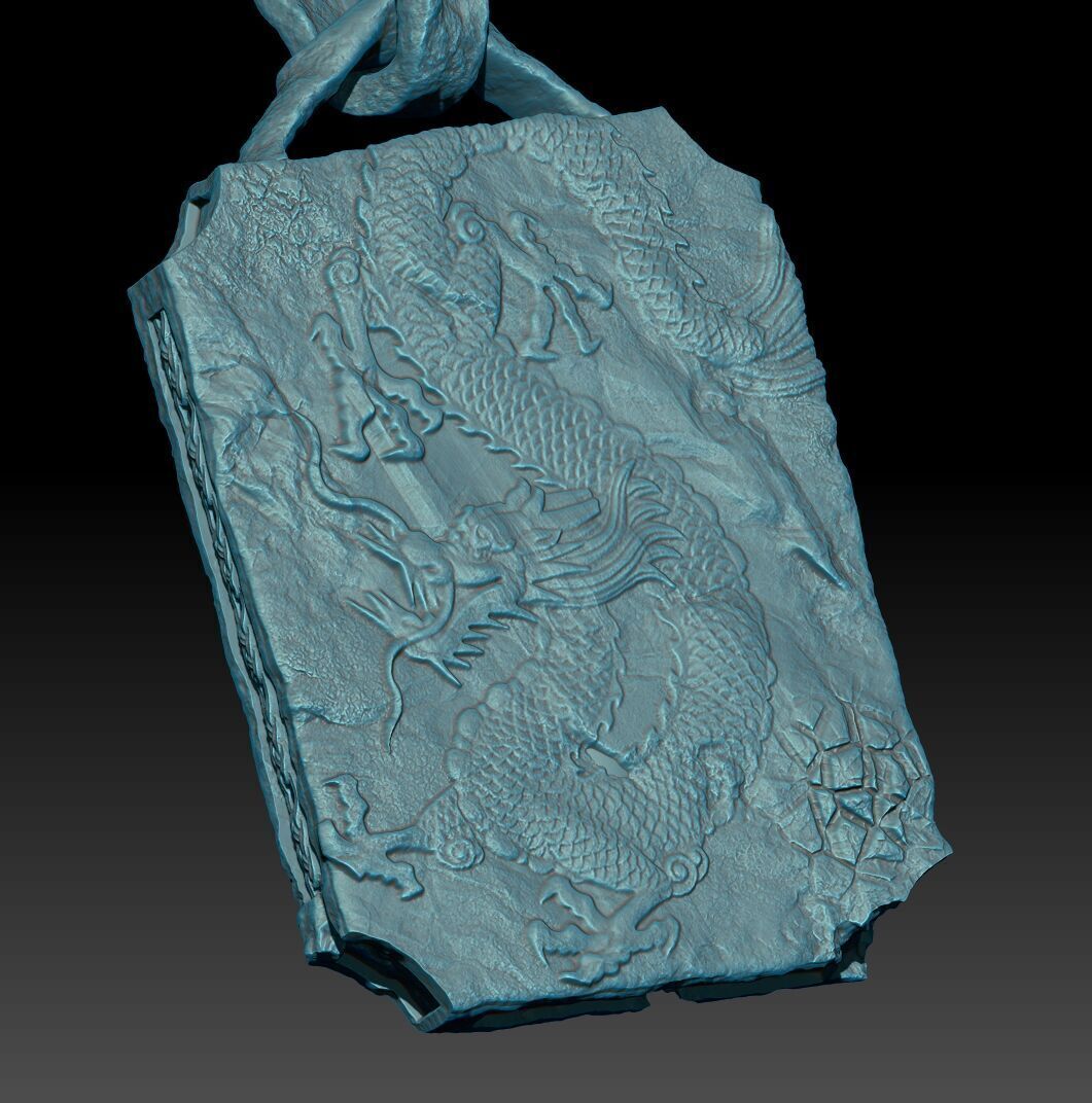 Dragon Tablet Pendant CASTABLE PRINTABLE 3D print model_18