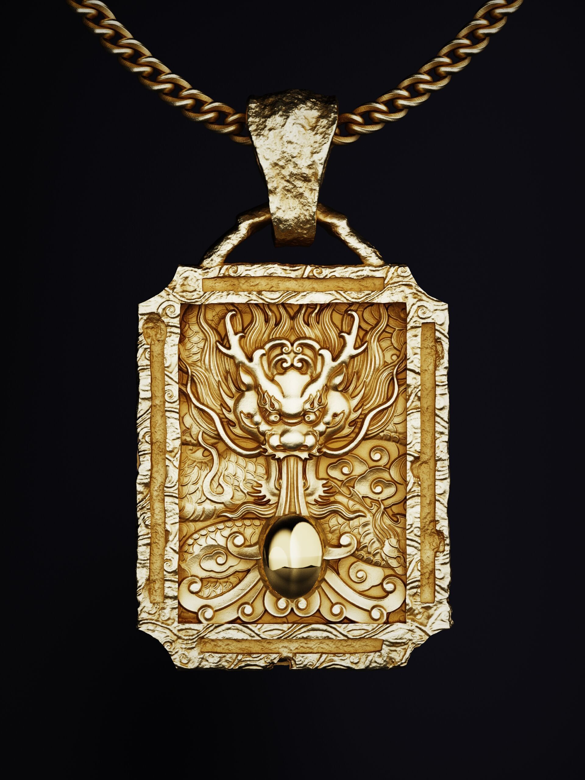 Dragon Tablet Pendant CASTABLE PRINTABLE 3D print model_9