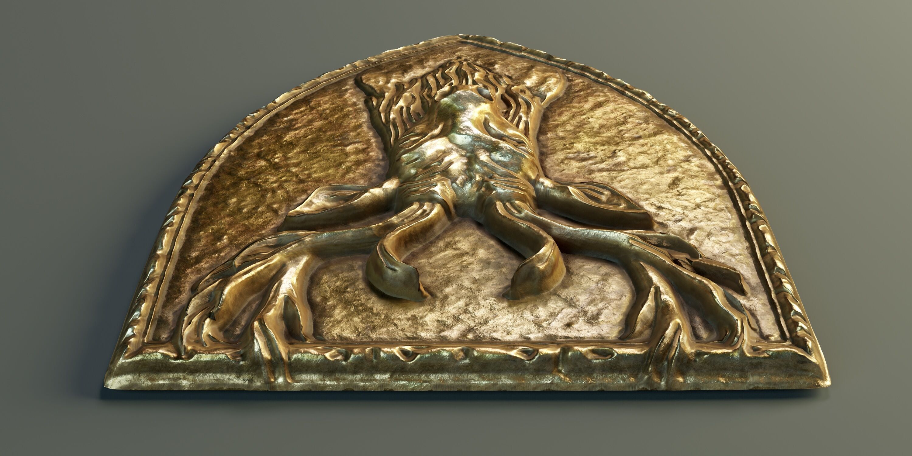 Deer Heraldic Emblem PBR Low-poly 3D model_4