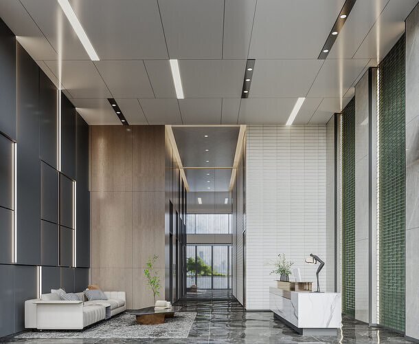 Modern reception lobby 3D model