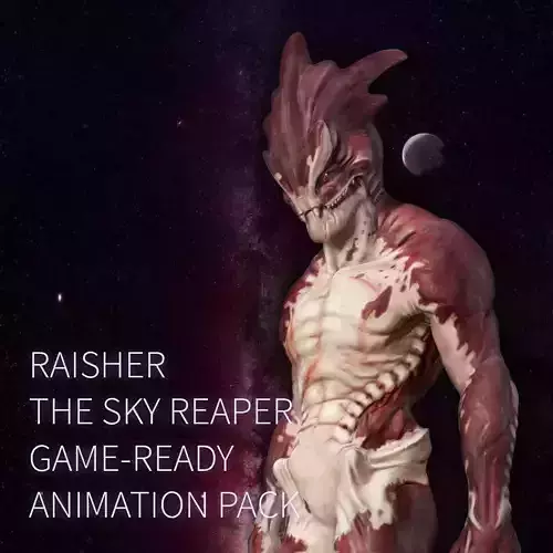 Raisher The Sky Reaper Game-Ready Animation pack Low-poly 3D model