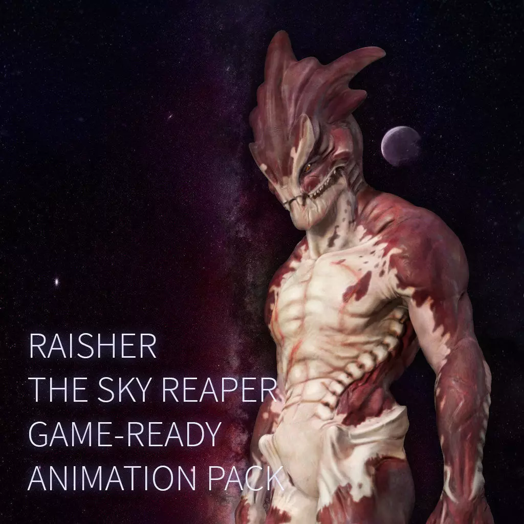 Raisher The Sky Reaper Game-Ready Animation pack Low-poly 3D model_0