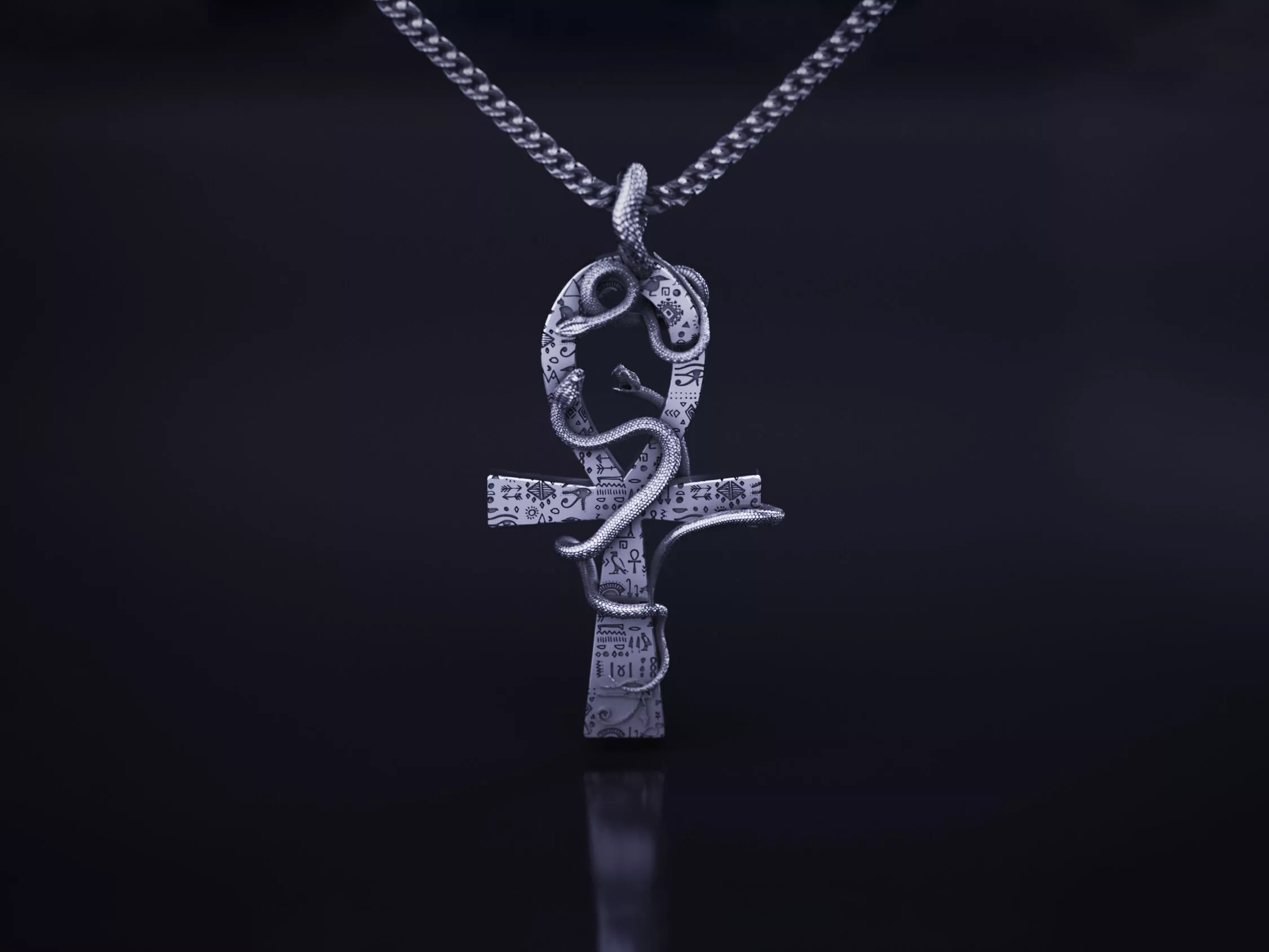 Ankh with Snakes Pendant CASTABLE PRINTABLE 3D print model