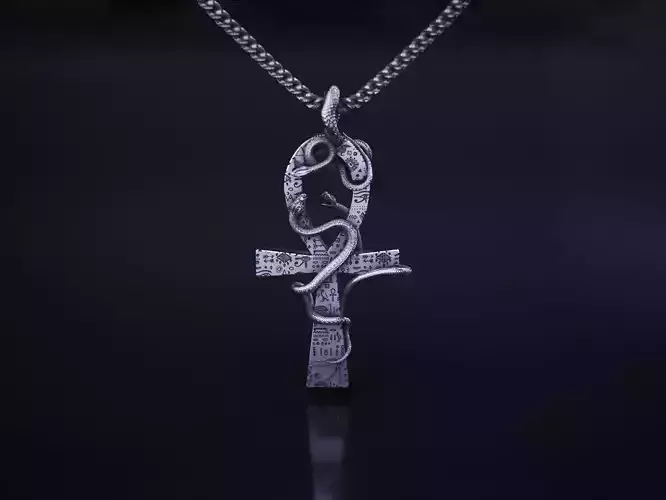 Ankh with Snakes Pendant CASTABLE PRINTABLE 