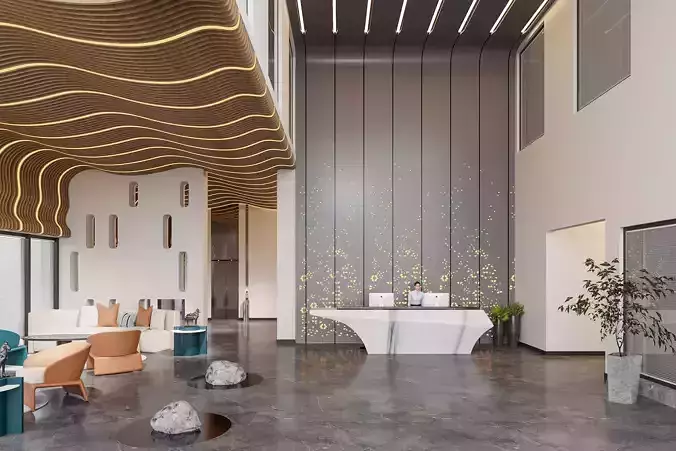 Modern reception lobby