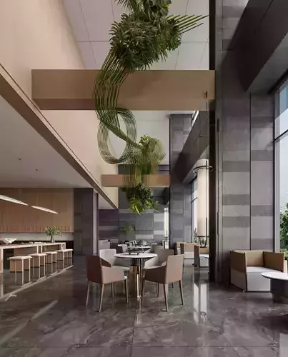 Modern reception lobby