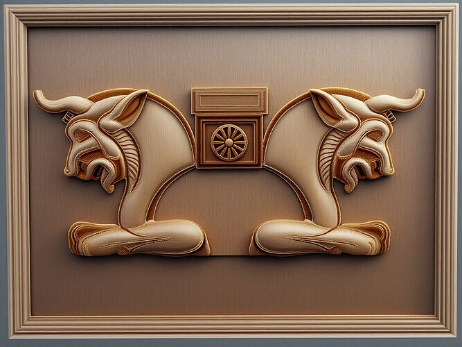 Double-headed lion capital at Persepolis 3D model