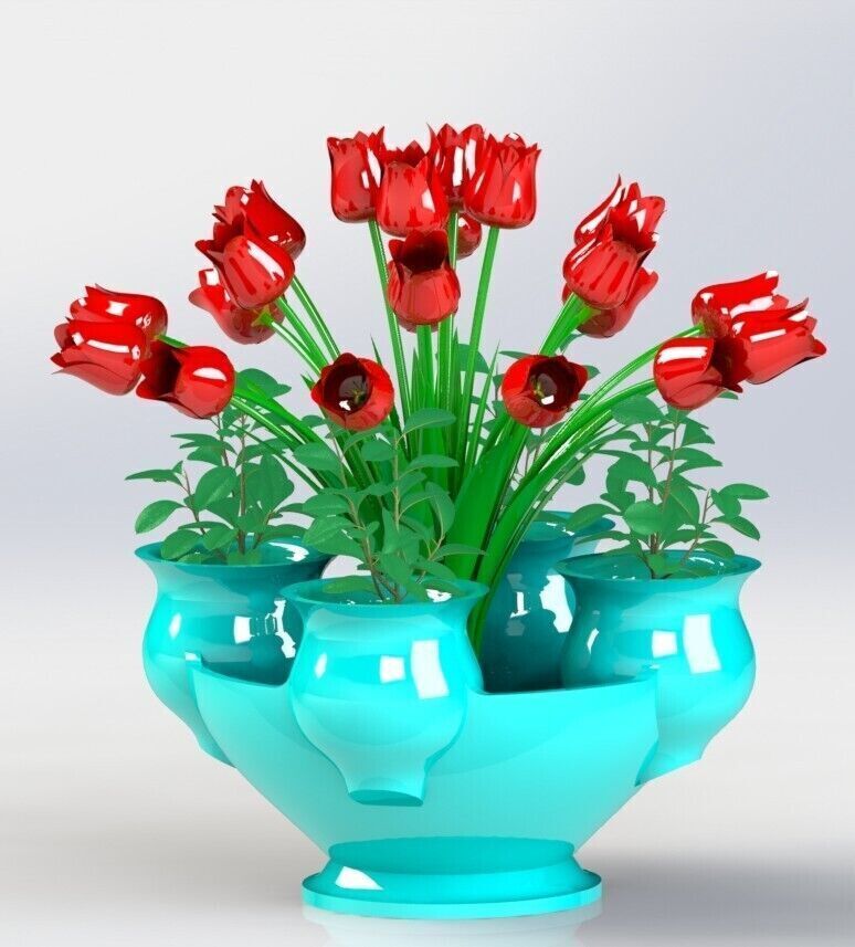 Multi Style Flower Pot Vase 3D print model_4
