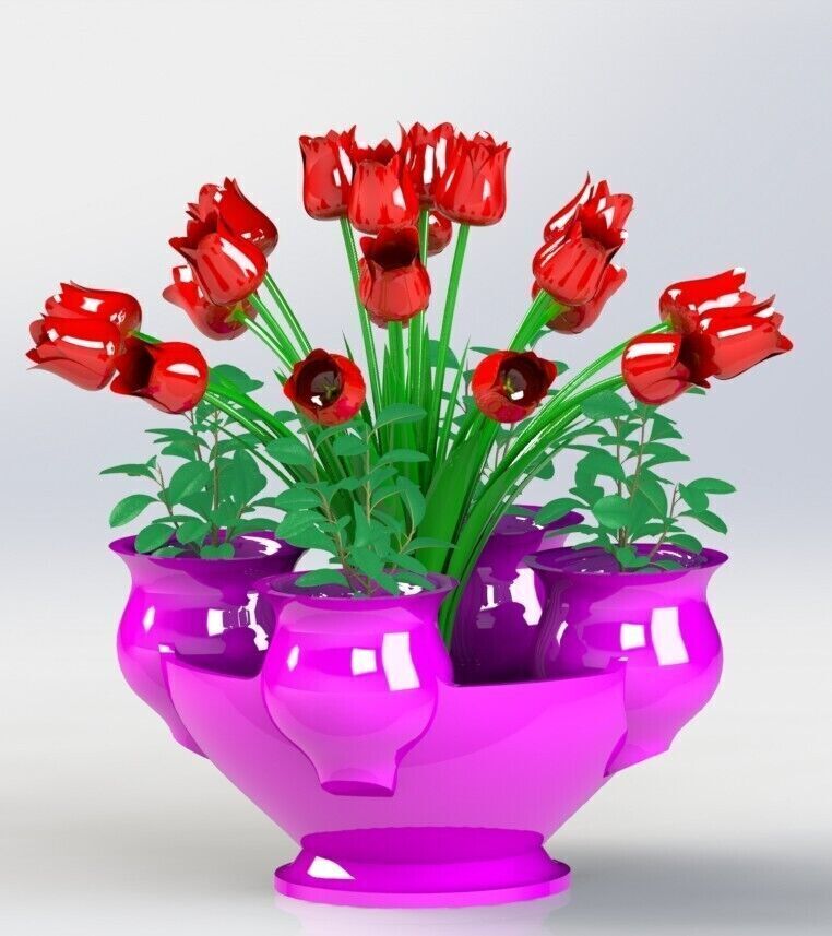 Multi Style Flower Pot Vase 3D print model_3