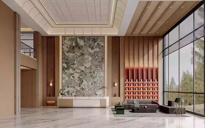 Modern reception lobby