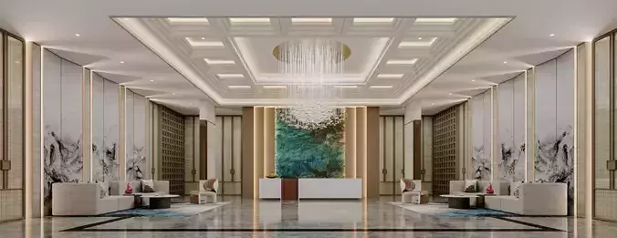 Modern reception lobby