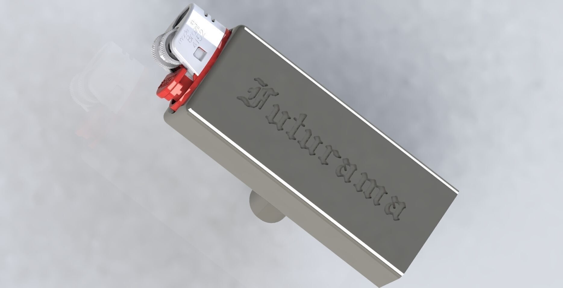 Futurama Themed BIC Lighter Case with Benders Head Design 3D print model_1