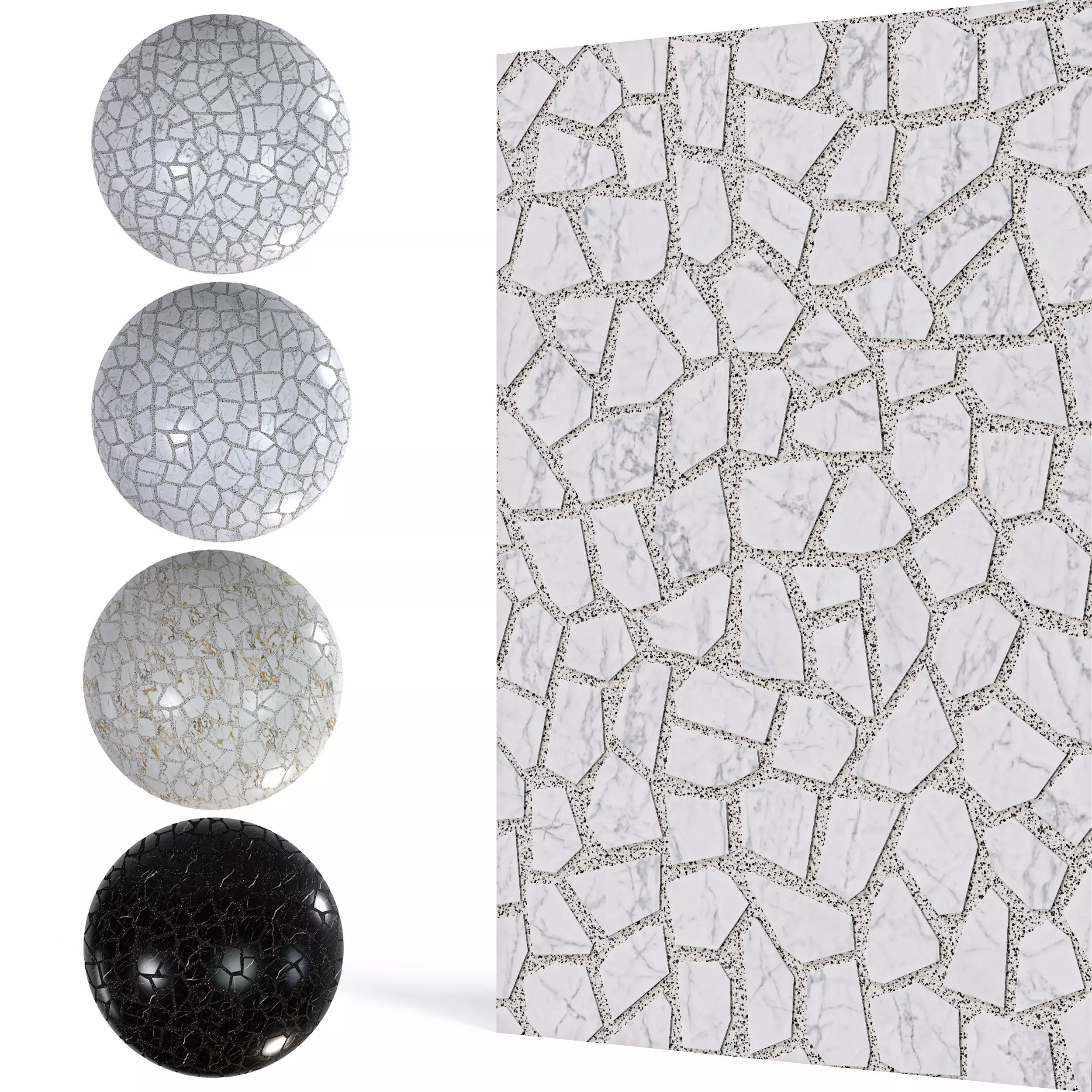 Particle Mosaic Terrazzo Decorative Panel - Seamless Texture