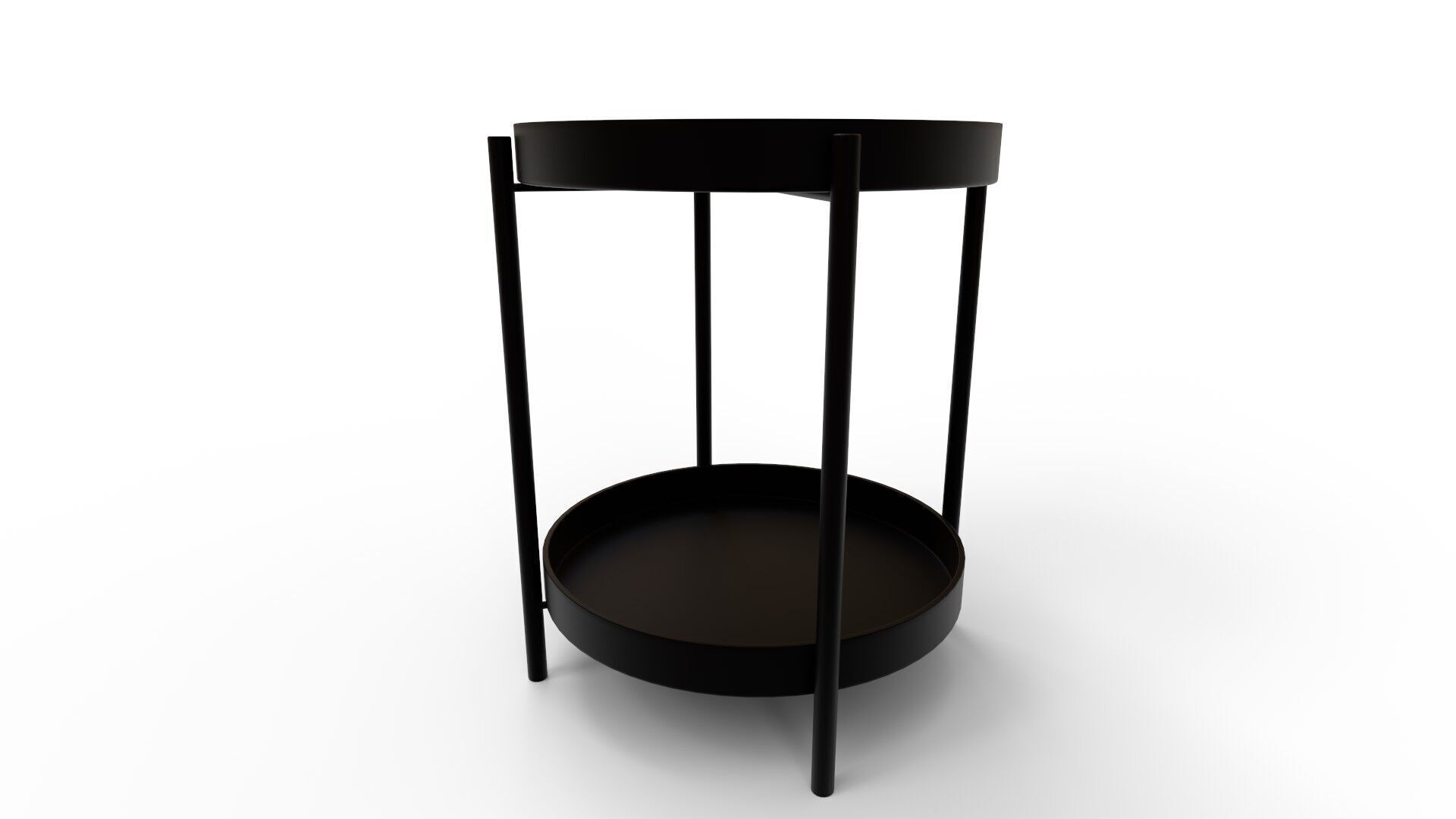 Tier Round Storage Side Table End Table 3D model_3