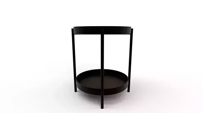 Tier Round Storage Side Table End Table 3D model 2