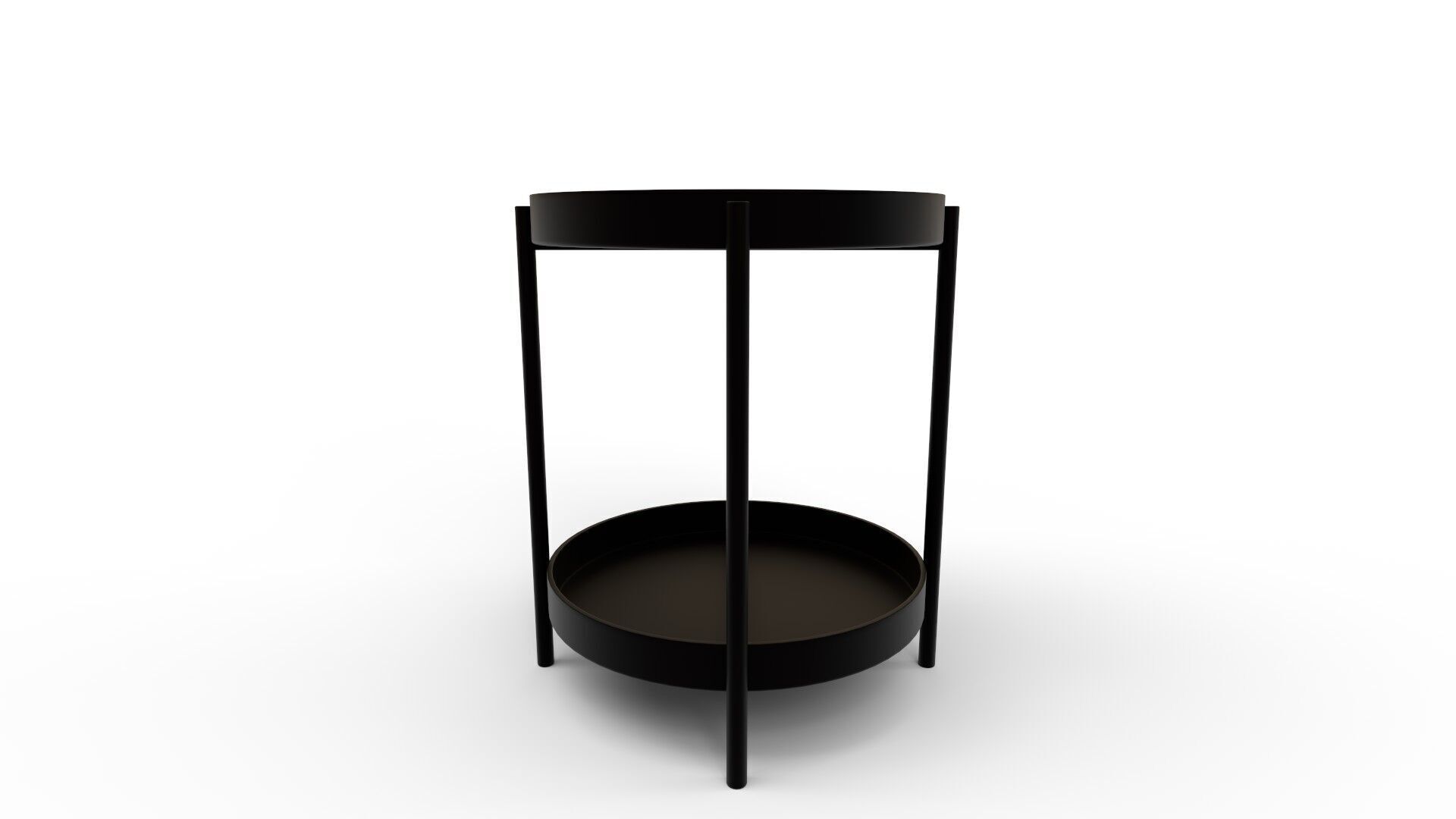 Tier Round Storage Side Table End Table 3D model_1
