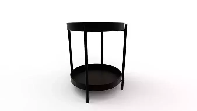 Tier Round Storage Side Table End Table 3D model 3
