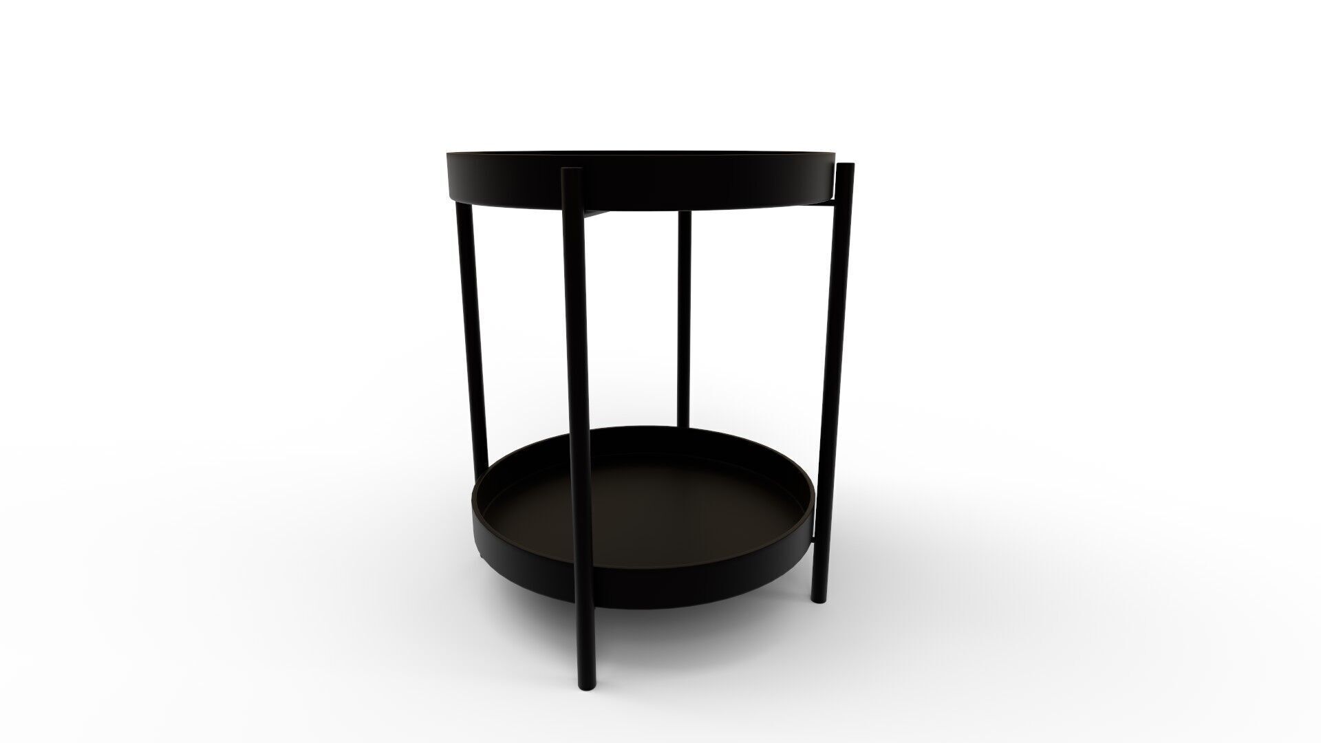 Tier Round Storage Side Table End Table 3D model_2