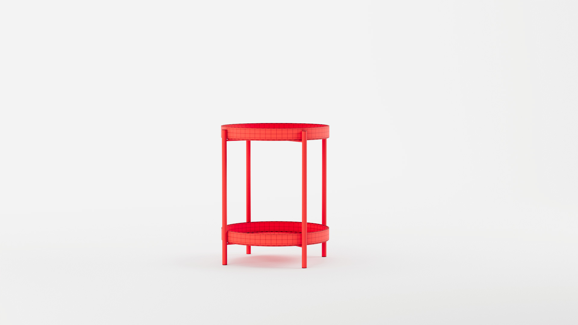 Tier Round Storage Side Table End Table 3D model_9