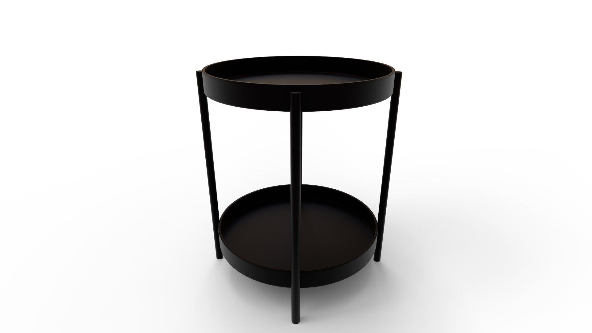 Tier Round Storage Side Table End Table 3D model_4