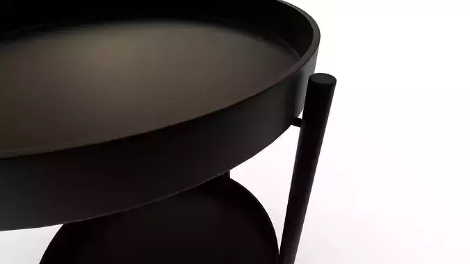 Tier Round Storage Side Table End Table 3D model 7