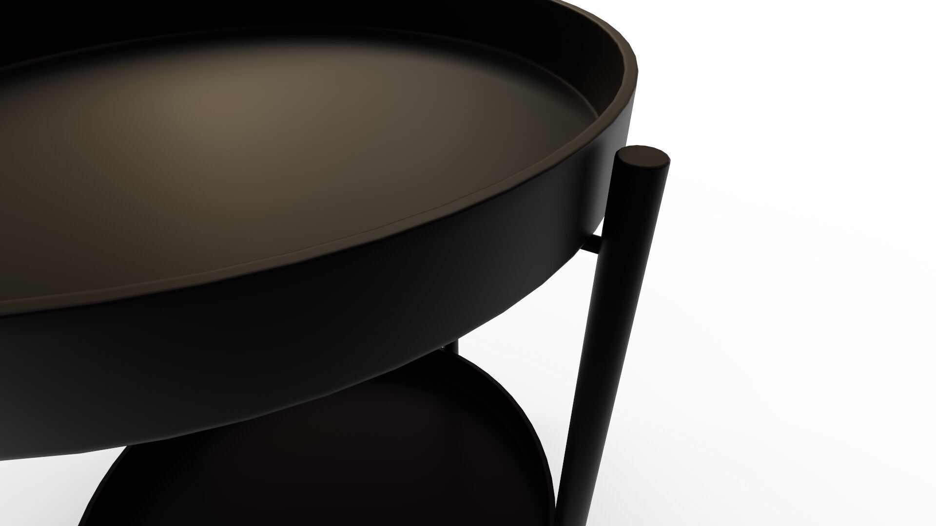 Tier Round Storage Side Table End Table 3D model_6