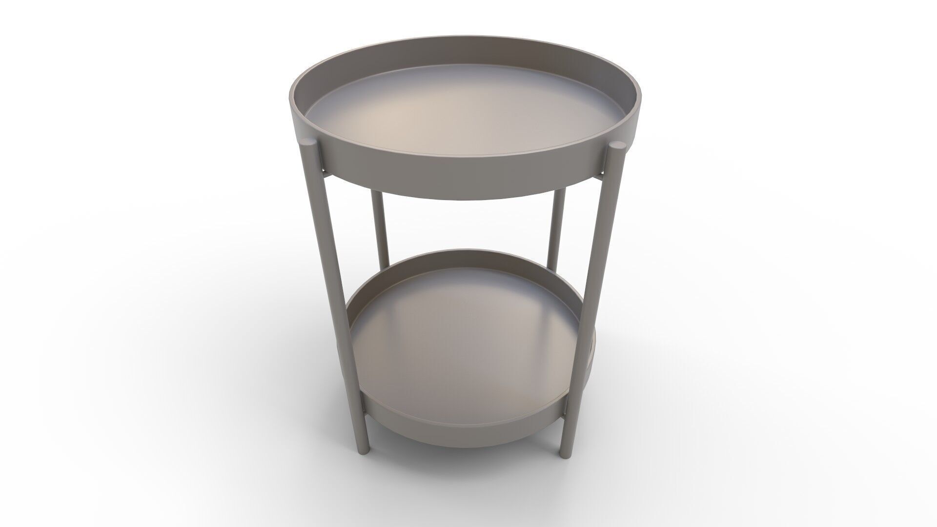 Tier Round Storage Side Table End Table 3D model_7