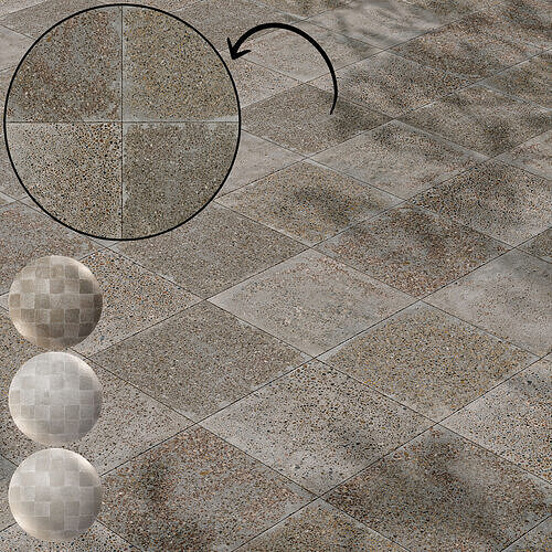 Exposed aggregate Cement Tile 01 - Seamless Texture
