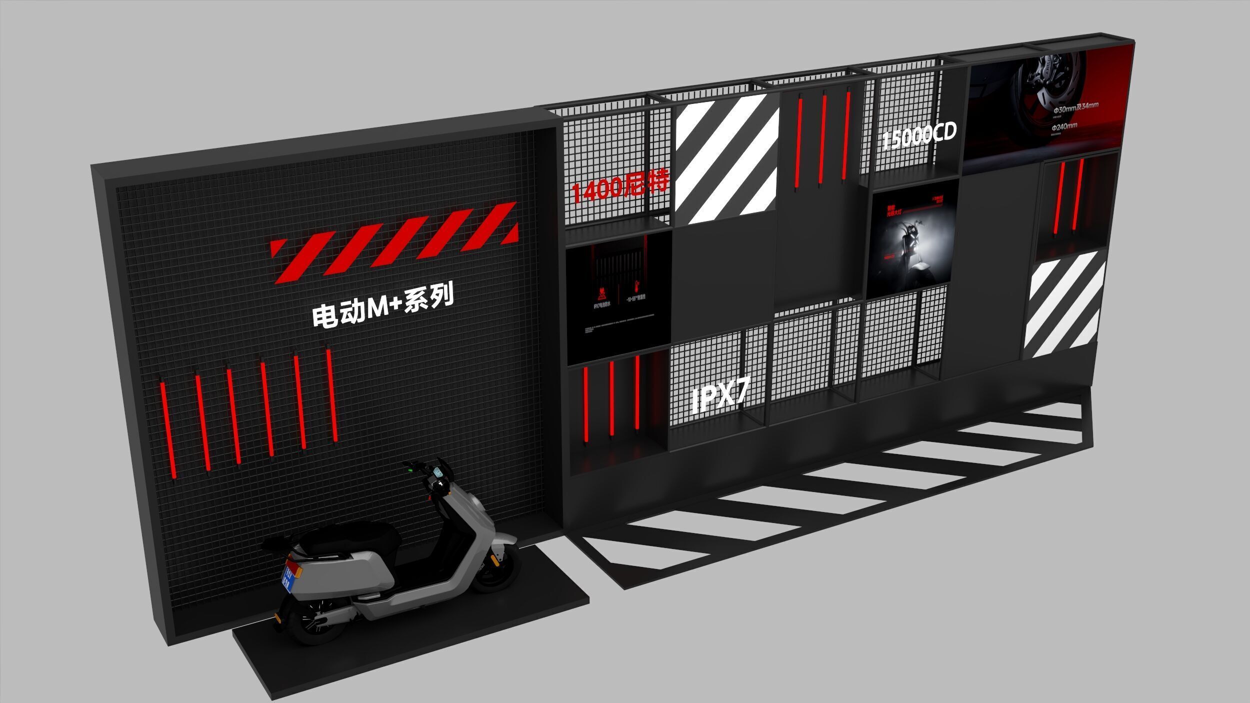 Industrial-style display racks and display props 3D model_2