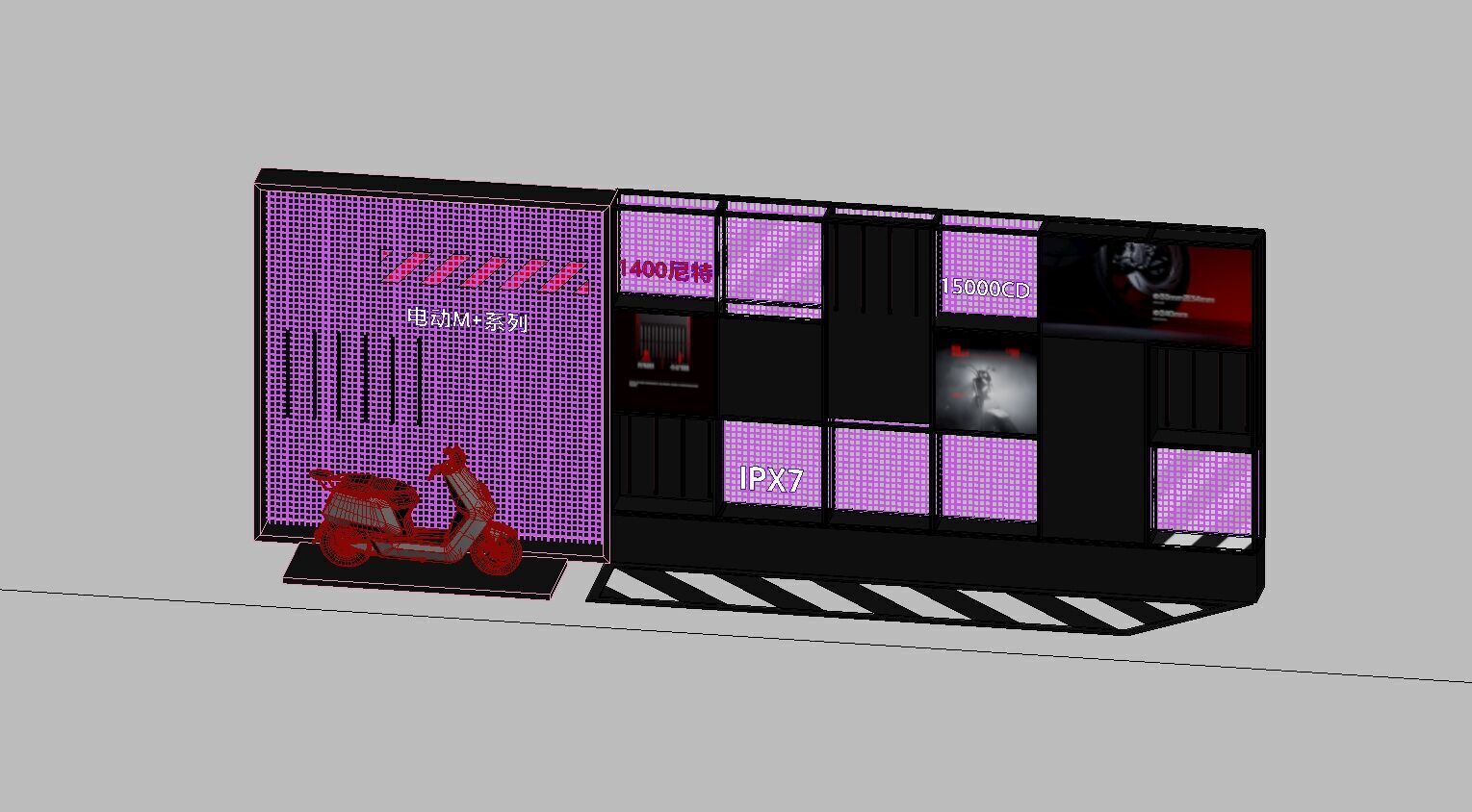 Industrial-style display racks and display props 3D model_6