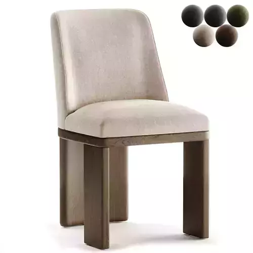 Alice Modern Classic Beige Linen Brown Wood Dining Side Chair