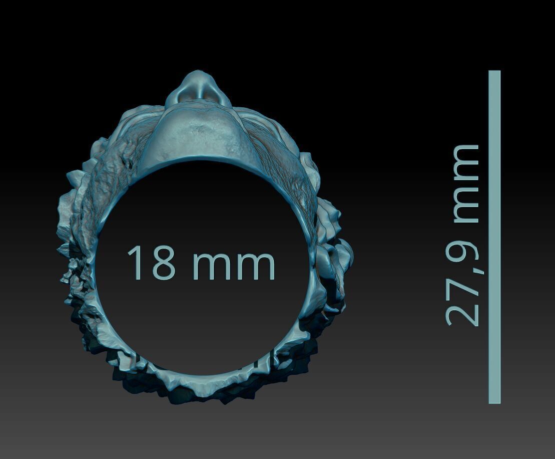 Worn Idol RING CASTABLE PRINTABLE 3D print model_8
